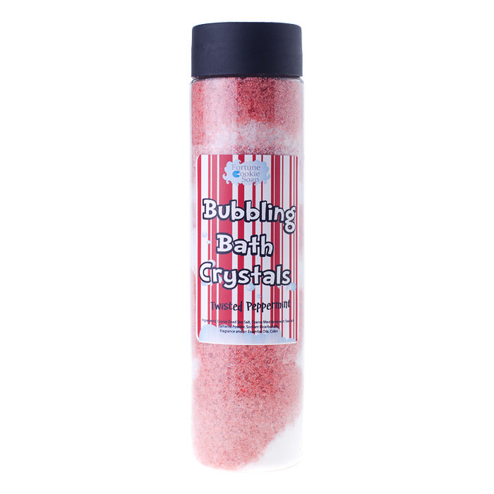 Twisted Peppermint Bubbling Bath Crystals10 oz. - Fortune Cookie Soap
