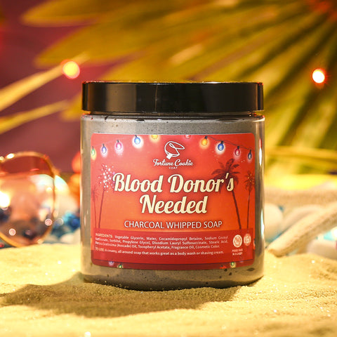 BLOOD DONOR'S NEEDED... SEE THE COUNT Charcoal Whipped Soap