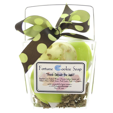 Green Polka Bath Gift Set - Fortune Cookie Soap - 1