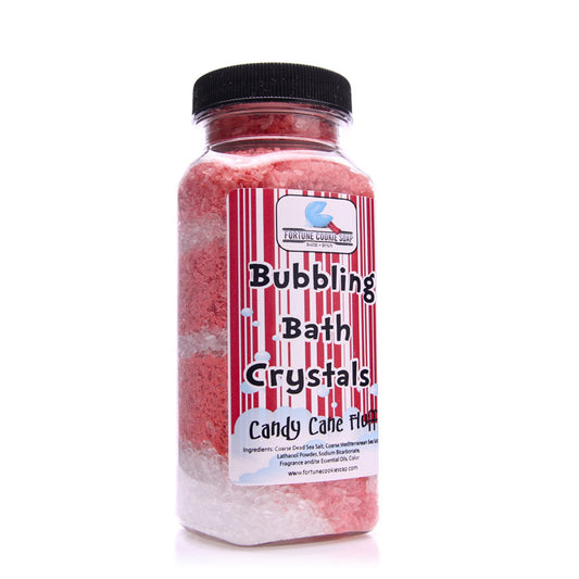 Candy Cane Fluff Bubbling Bath Crystals 11 oz - Fortune Cookie Soap