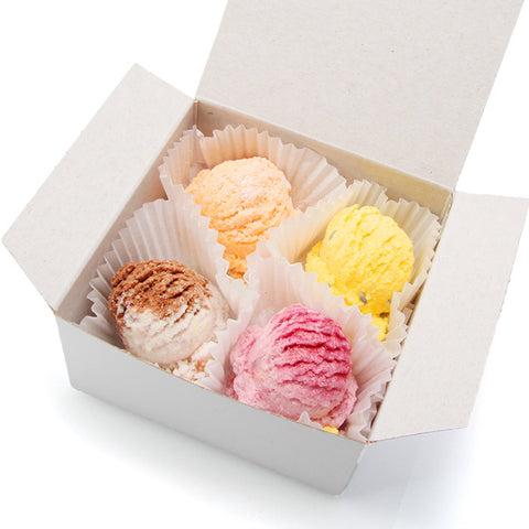 Limited Edition Gelato Sampler  Bath Bomb (set of 4) - Fortune Cookie Soap