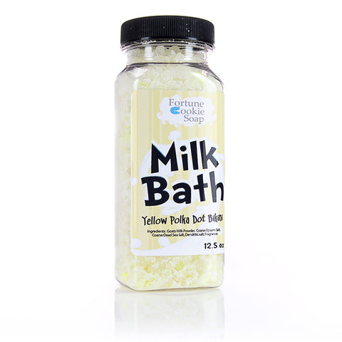 Yellow Polka Dot Bikini Milk Bath Bag (12.5 oz) - Fortune Cookie Soap