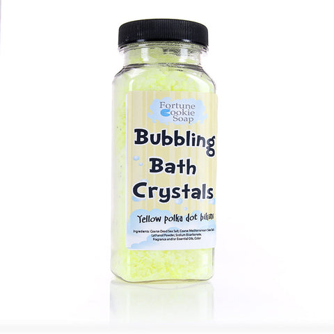 Yellow Polka Dot Bikini Bubbling Bath Crystals11 oz. - Fortune Cookie Soap
