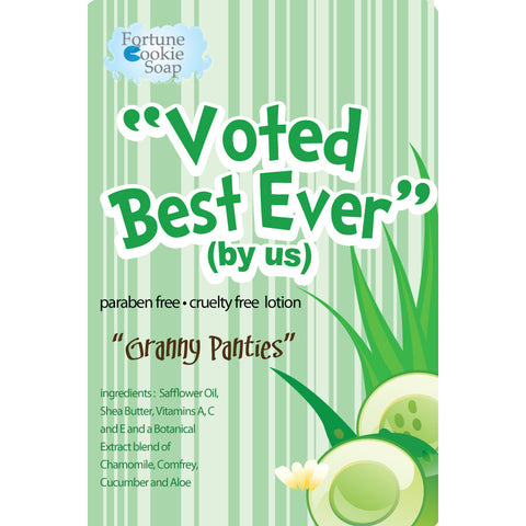 Granny Panties Voted best! (by us) Lotion - Fortune Cookie Soap